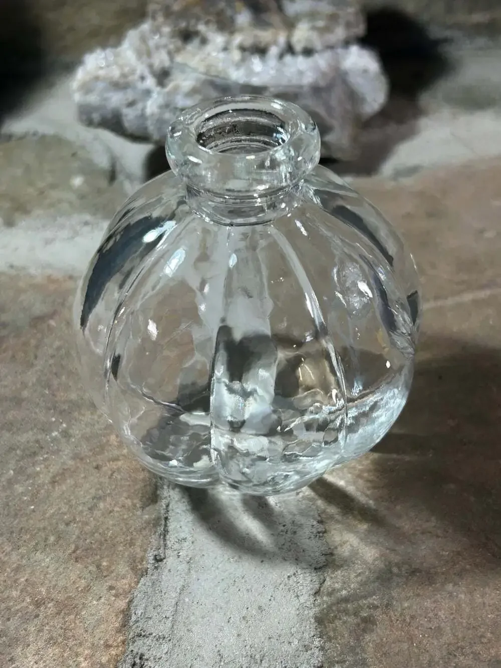 Pumpkin Watering Jar or Bud vase clear 3.5”